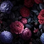 Black floral background image