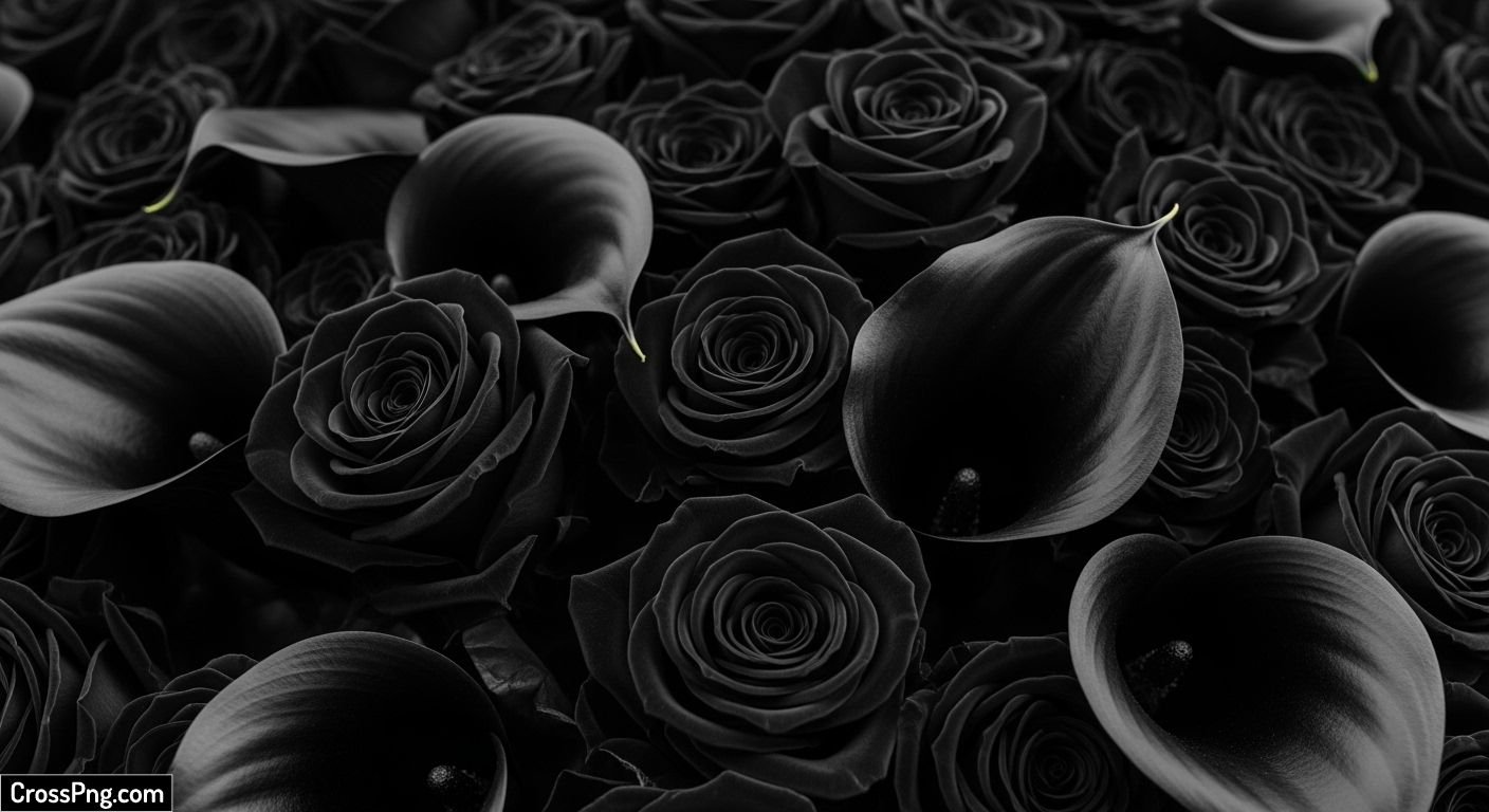 Black flower background image 3