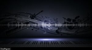 Black music background image 3
