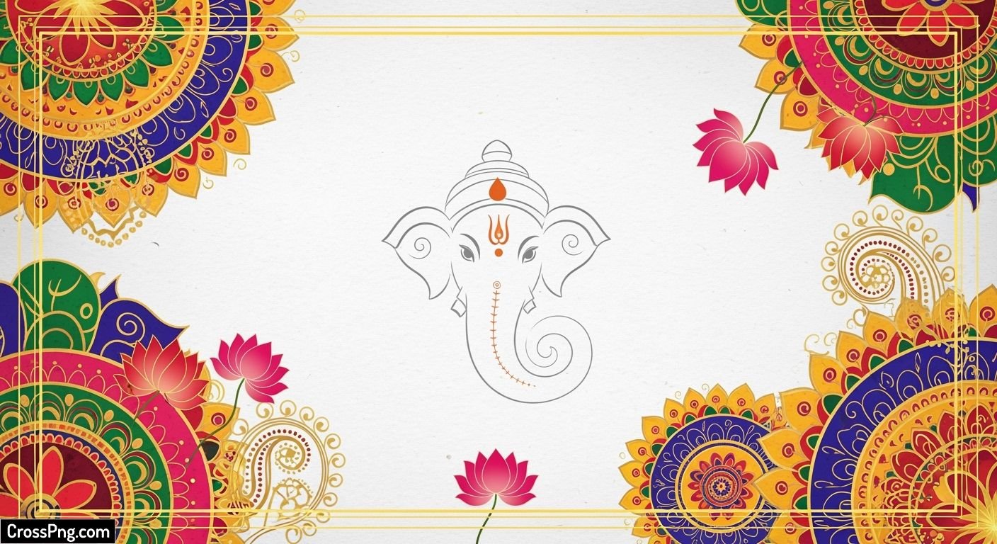 Blank ganpati invitation card background hd image