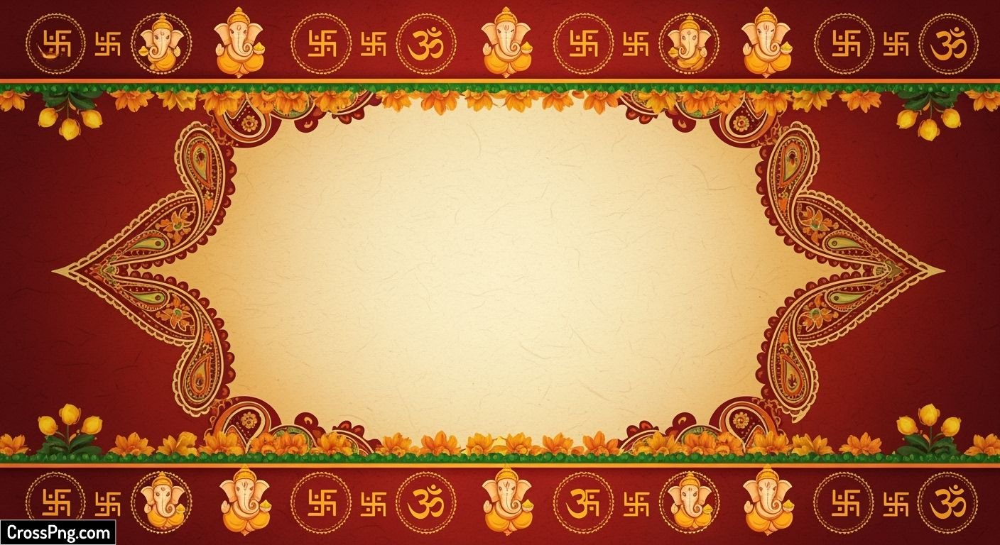 Blank ganpati invitation card background hd image
