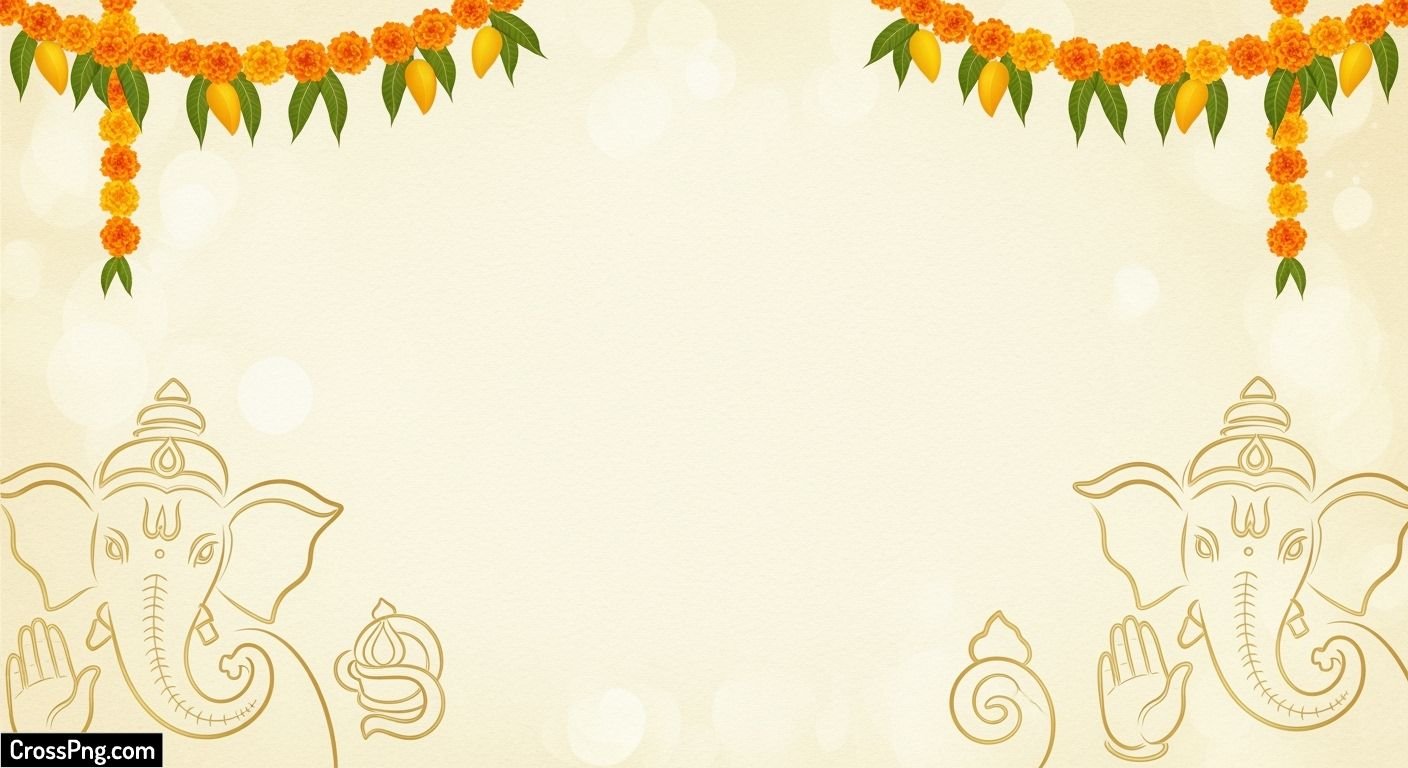 Blank ganpati invitation card background image 2