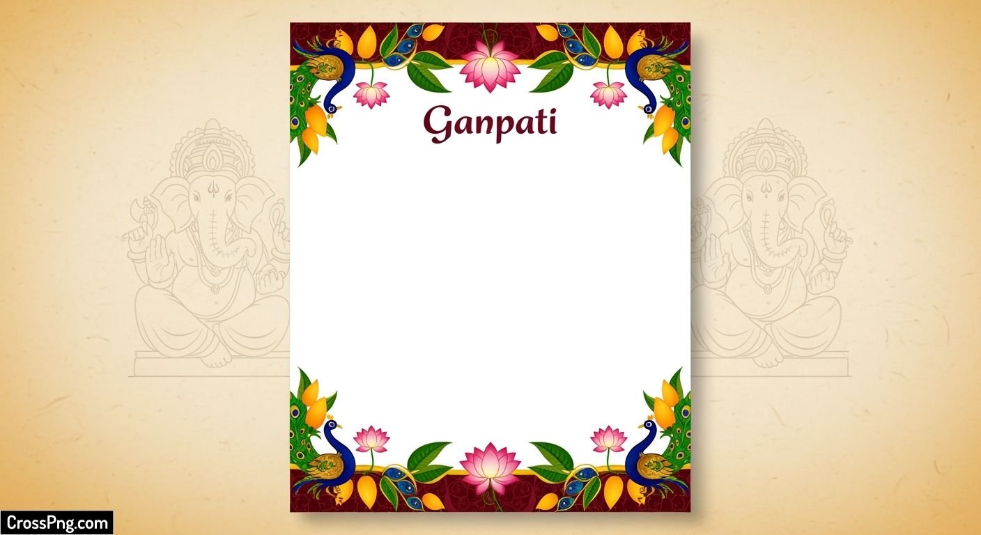 Blank ganpati invitation card background image 5