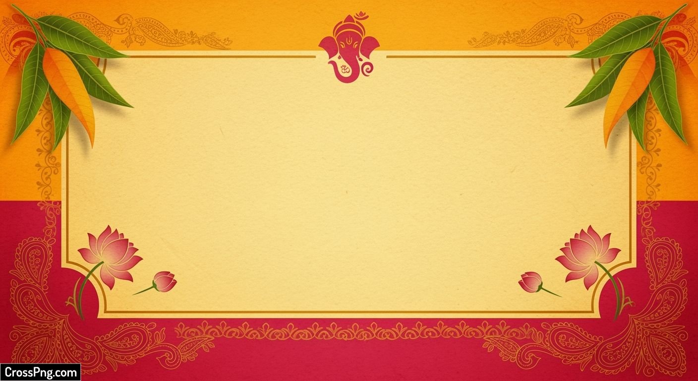 Blank ganpati invitation card background image 6