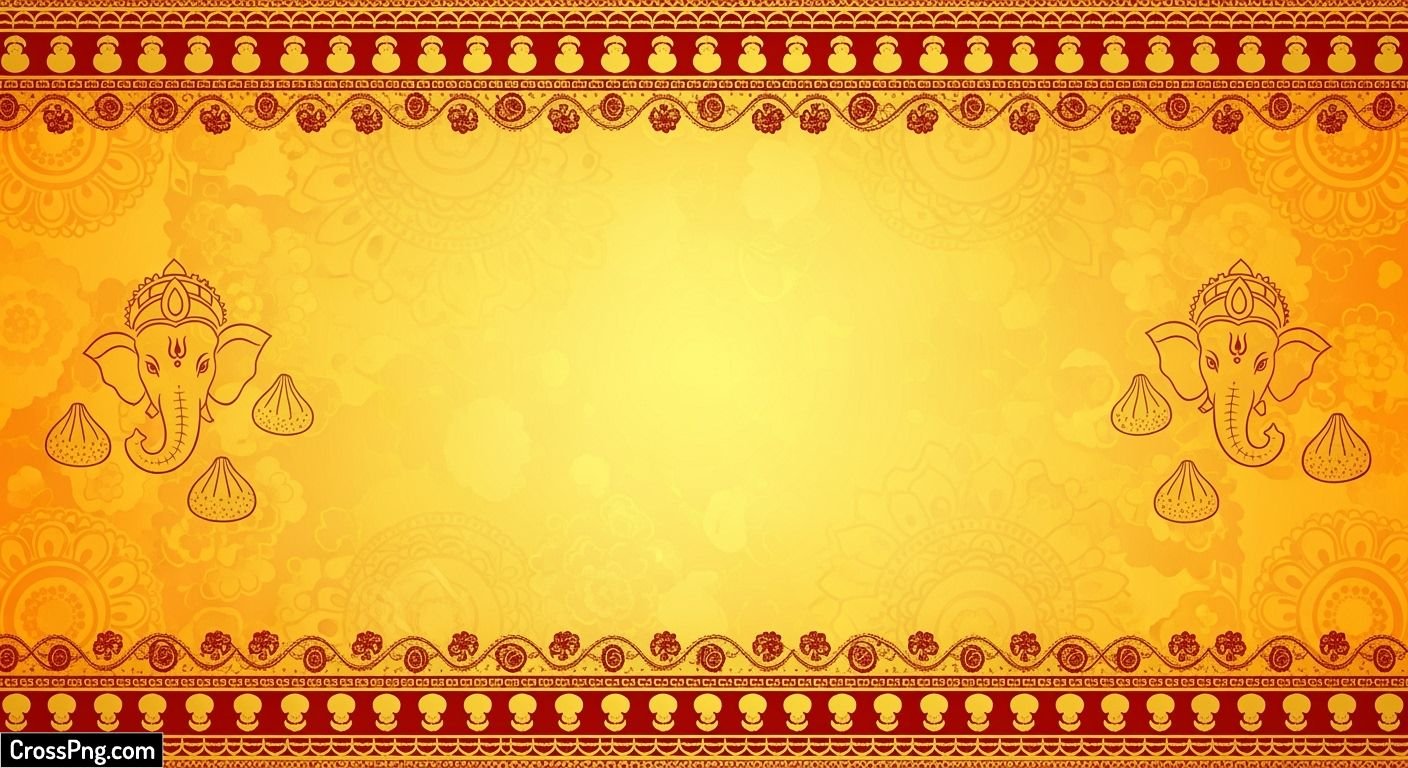 Blank ganpati invitation card background image