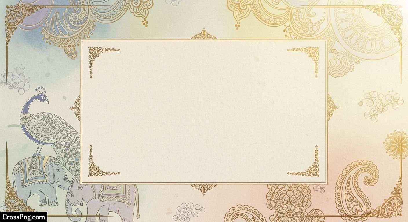 Blank indian wedding card background image 3