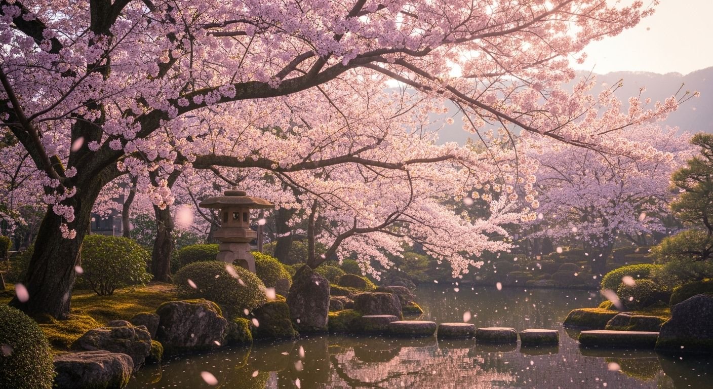 Blooming aesthetic japanese cherry image