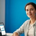 Blue background online image
