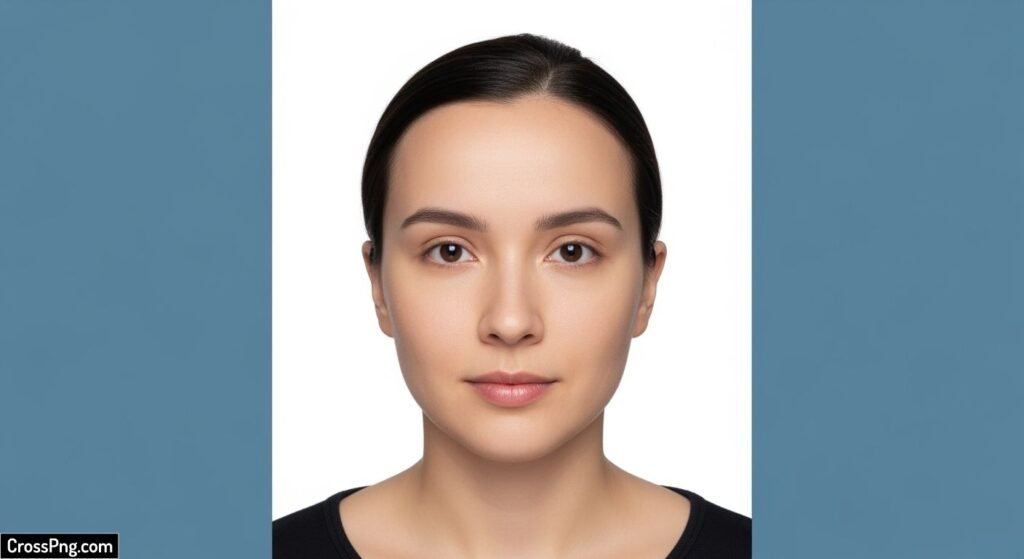 Blue background passport photo image