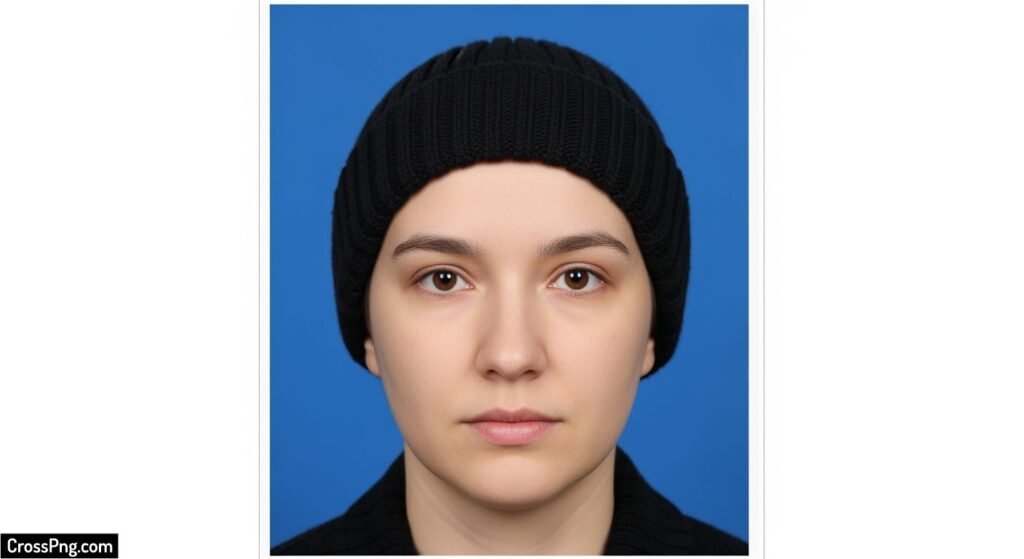 Blue background passport photo image 2