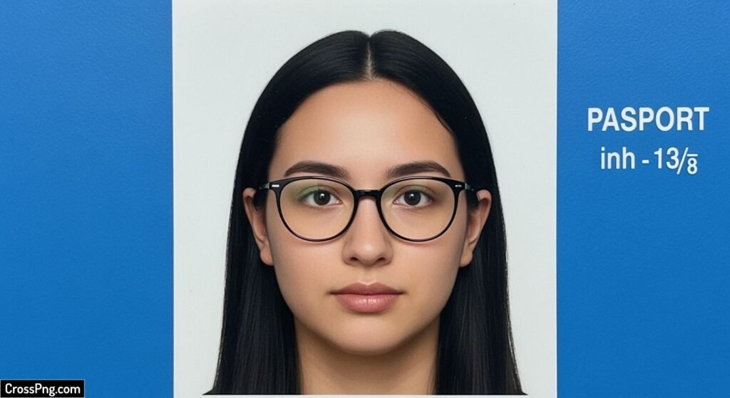 Blue background passport photo image 3