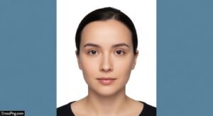 Blue background passport photo image