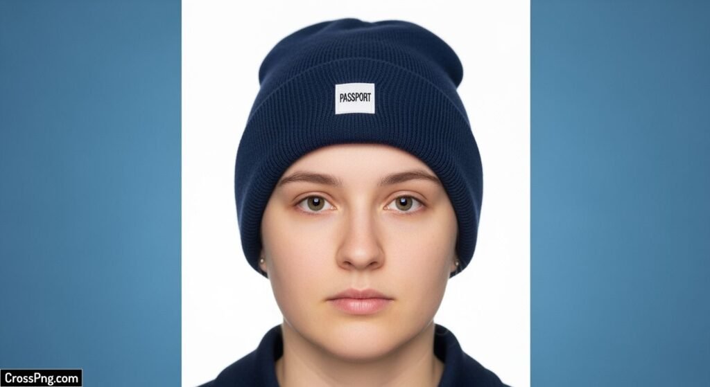 Blue background passport photo image 4