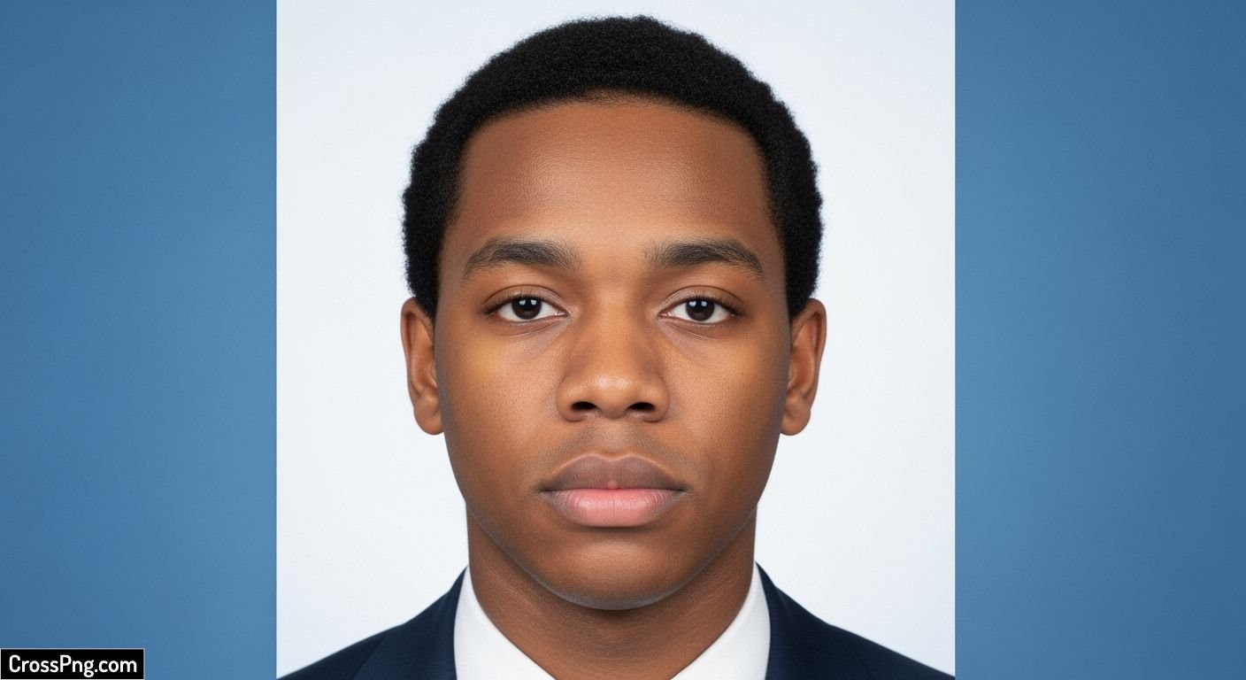 Blue background passport photo image 6