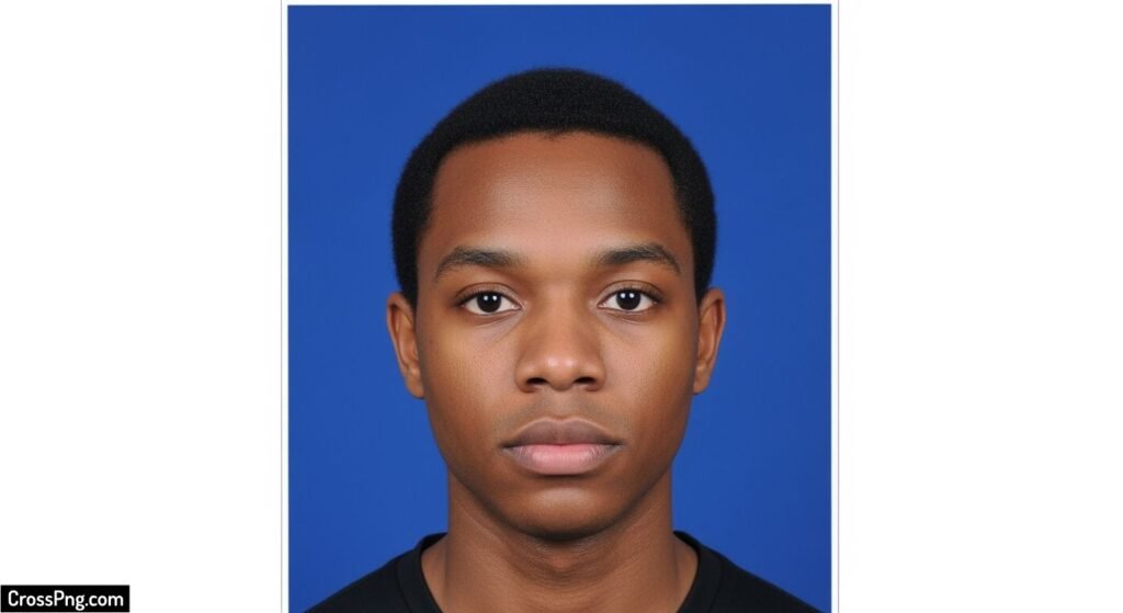 Blue background passport photo image 7