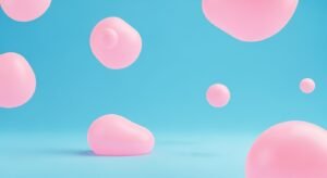 Blue background pink image