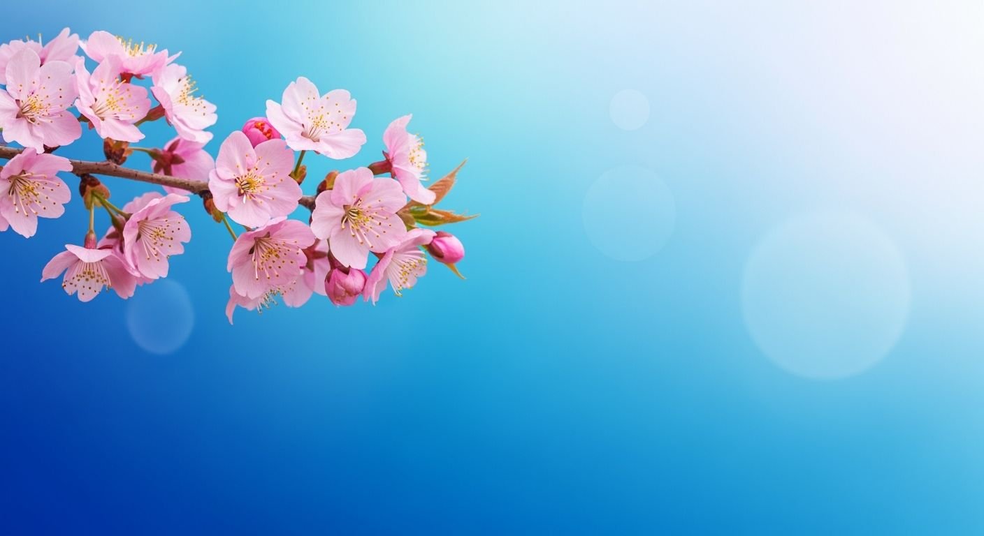 Blue background pink image 4