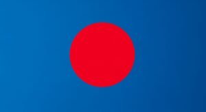 Blue background red image