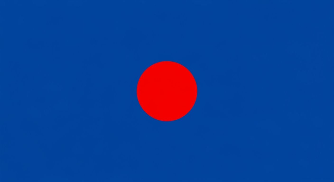 Blue background red image 4