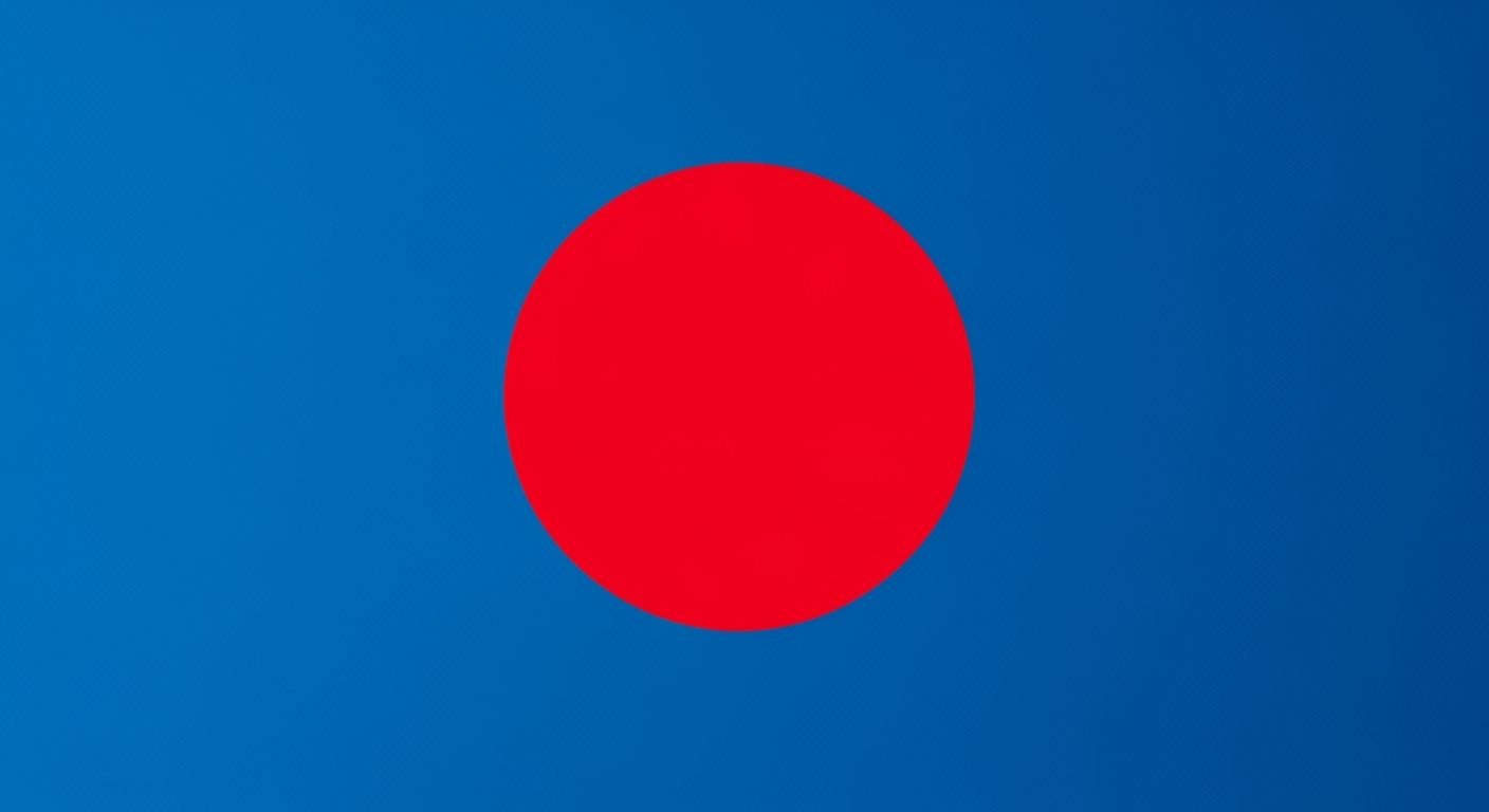 Blue background red image