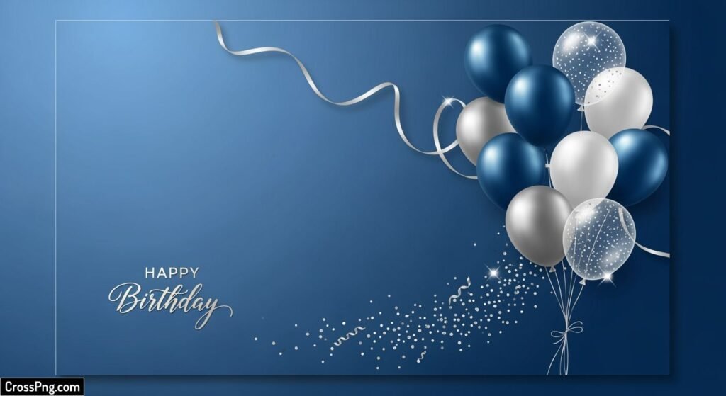 Blue birthday invitation card background image