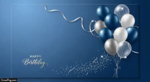 Blue birthday invitation card background image