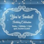 Blue birthday invitation card background image