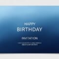 Blue birthday invitation card