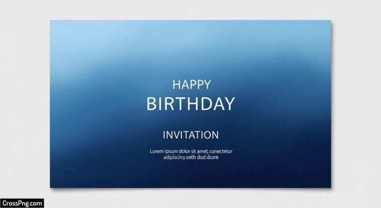 Blue birthday invitation card background image 3
