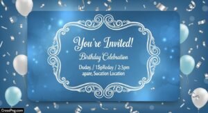Blue birthday invitation card background image