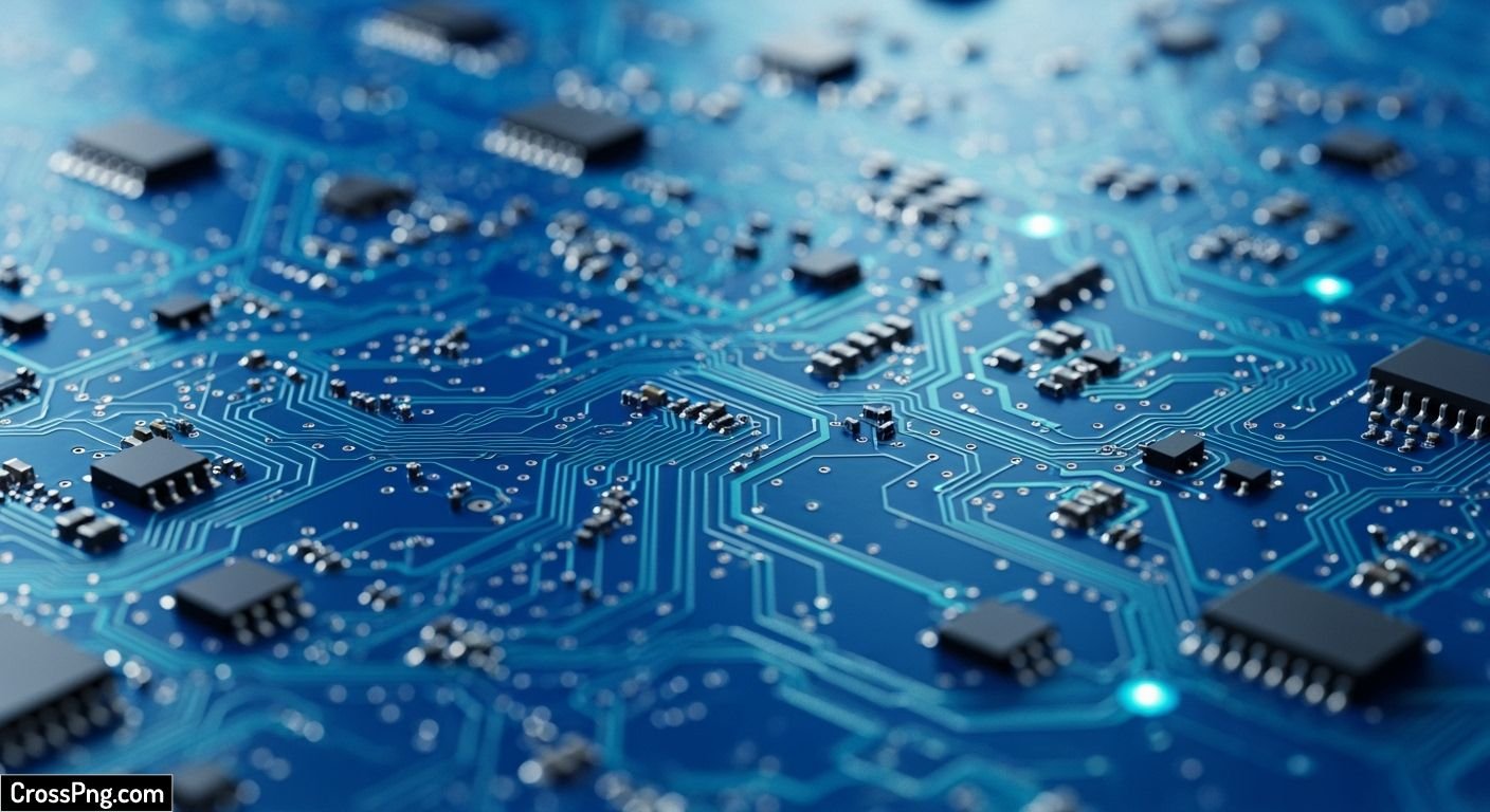 Blue circuit board background image 3
