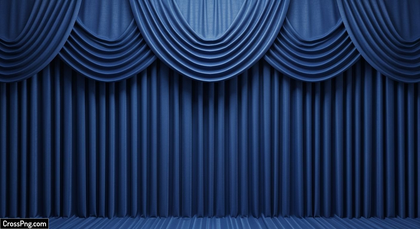 Blue curtain background image