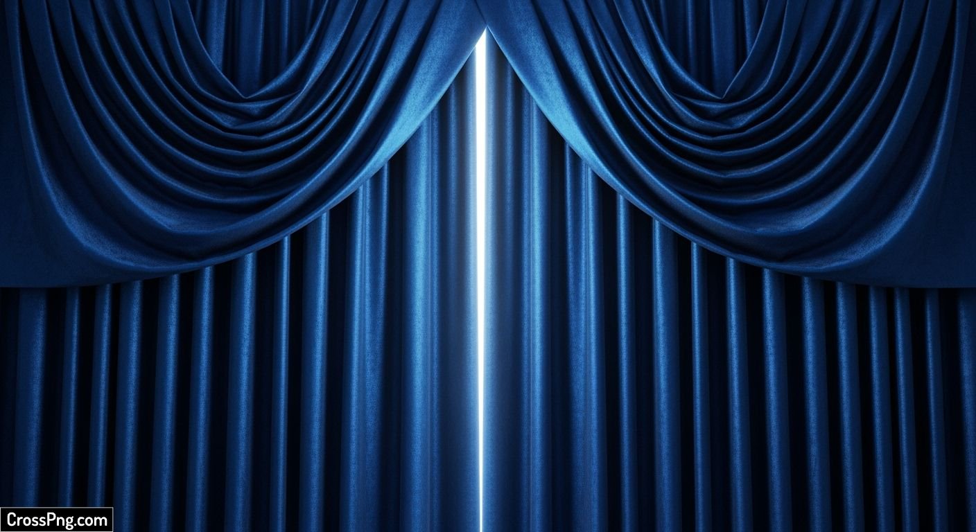 Blue curtain background image