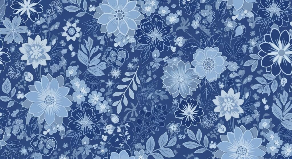 Blue floral background image 2