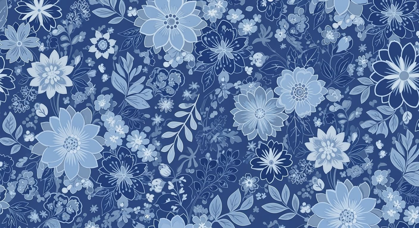 Blue floral background image 2
