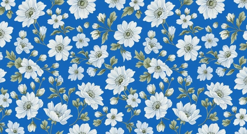 Blue floral background image 3