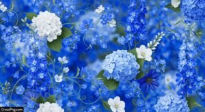 Blue floral background image 3