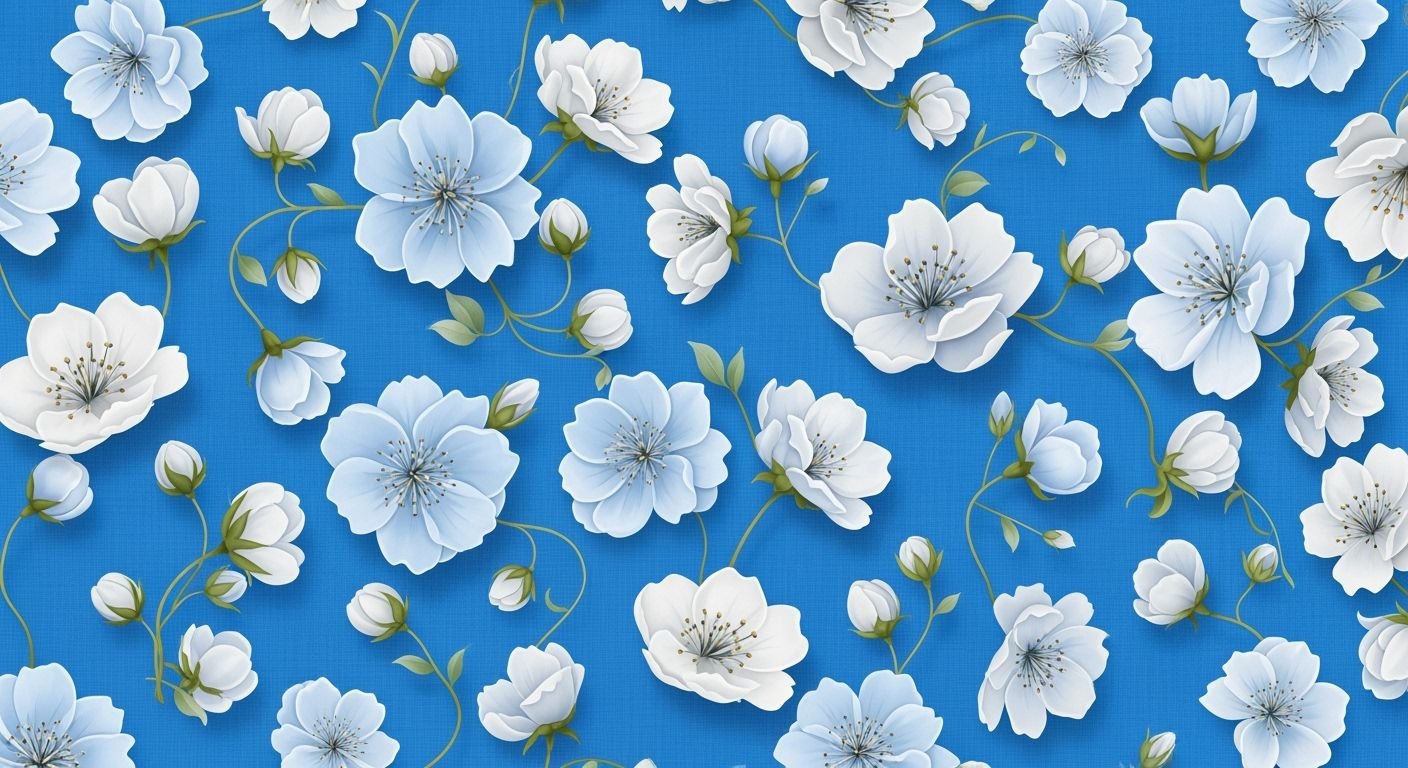 Blue floral background image 4