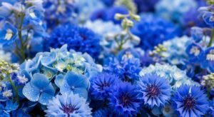 Blue flower background image 4