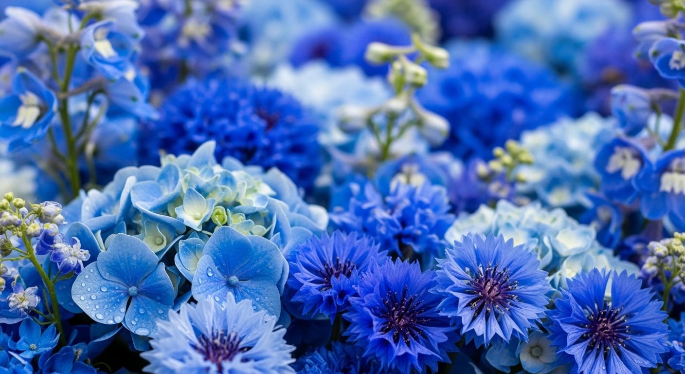 Blue flower background image 4