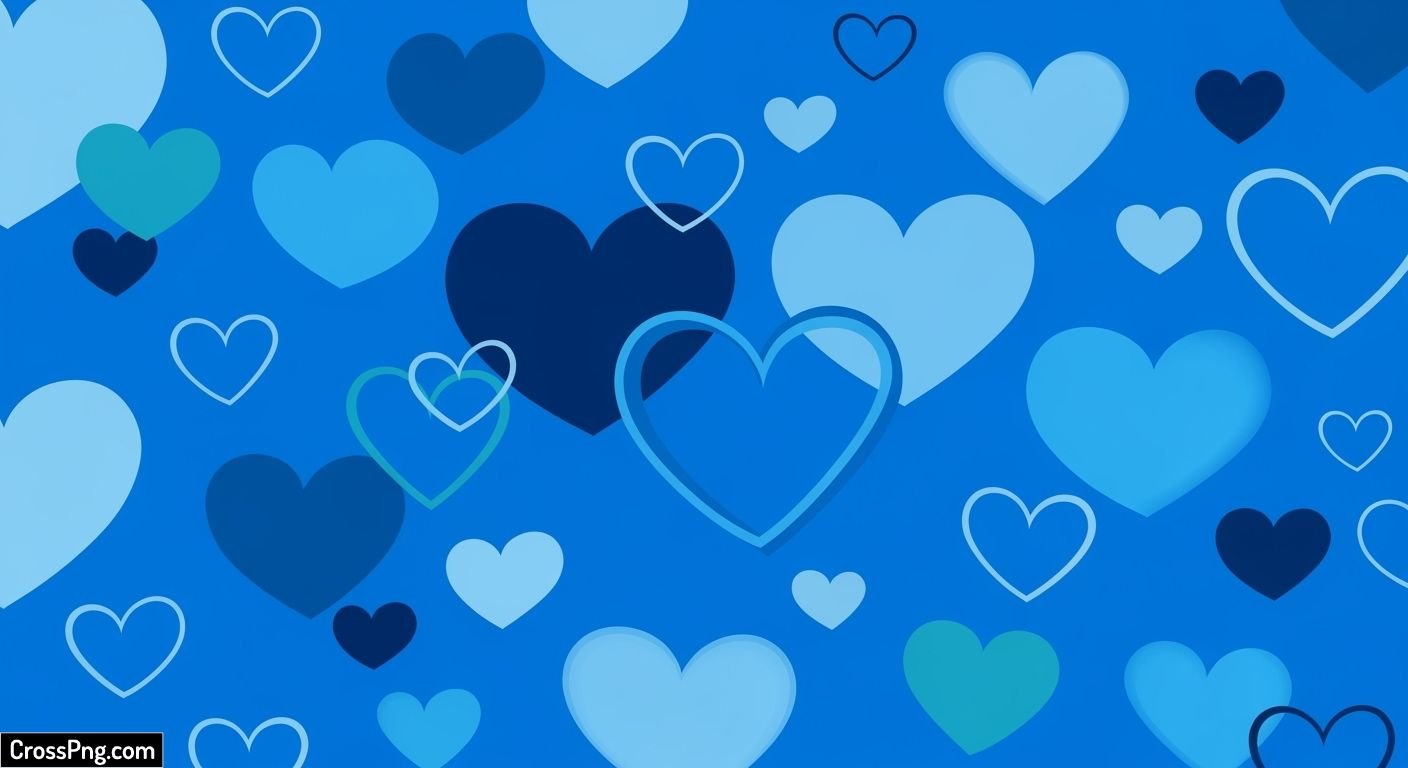 Blue heart background image 3