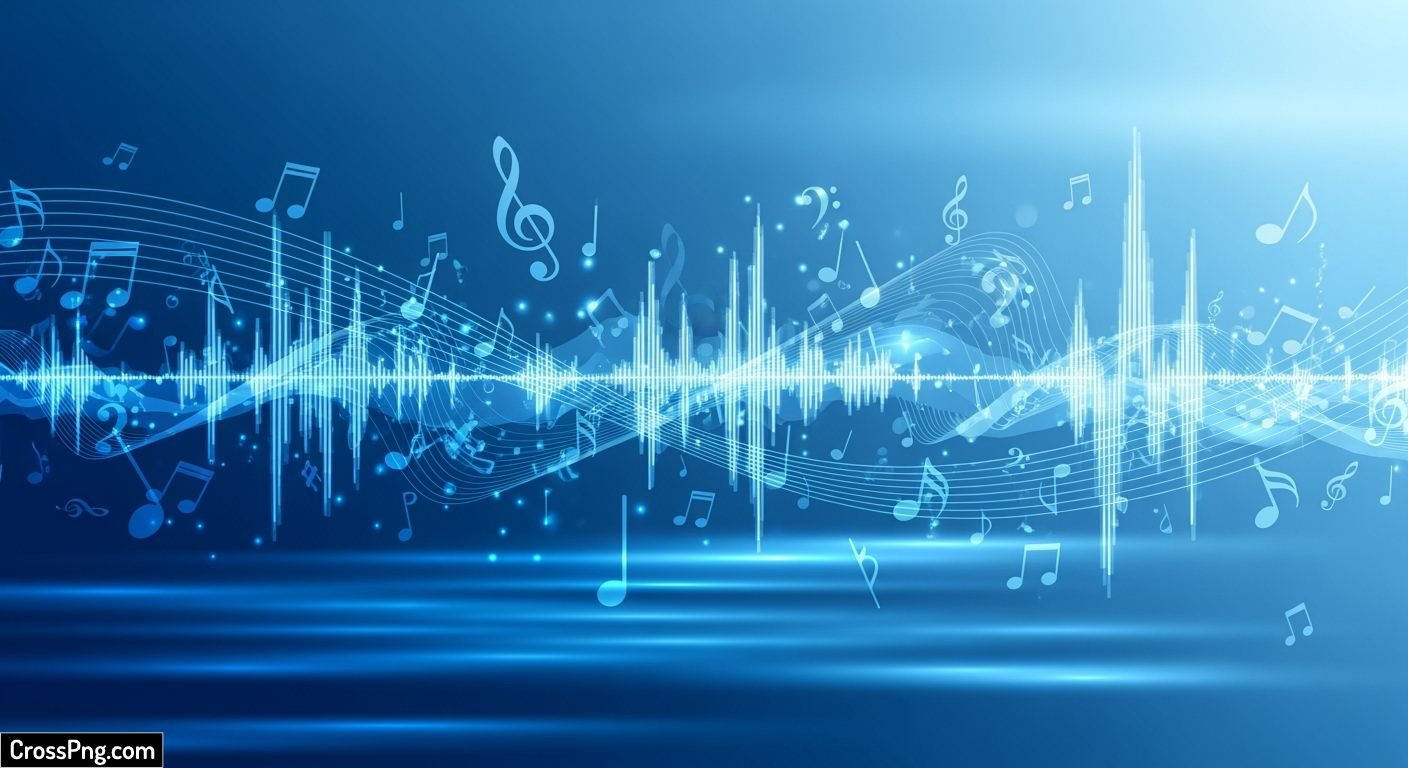 Blue music background image 3