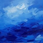 Blue oil painting background image 3
