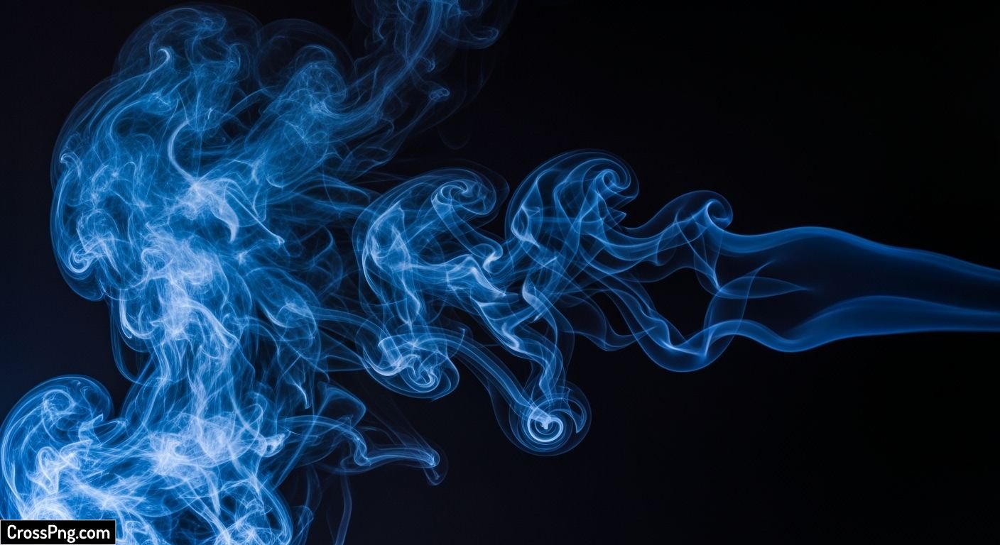 Blue smoke on black background image 2
