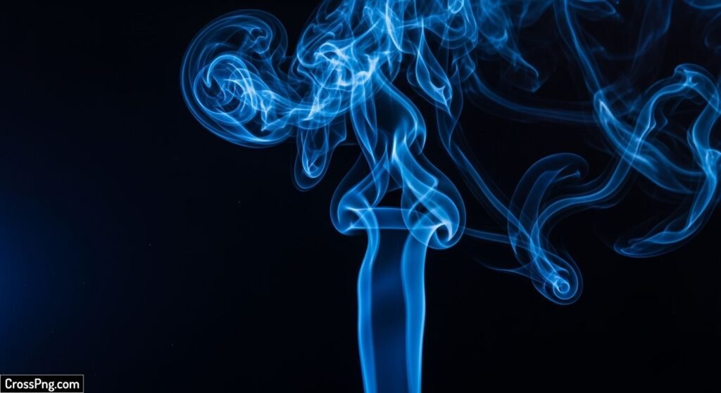 Blue smoke on black background image 3