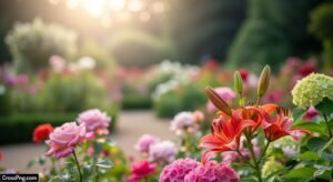 Blur garden background image