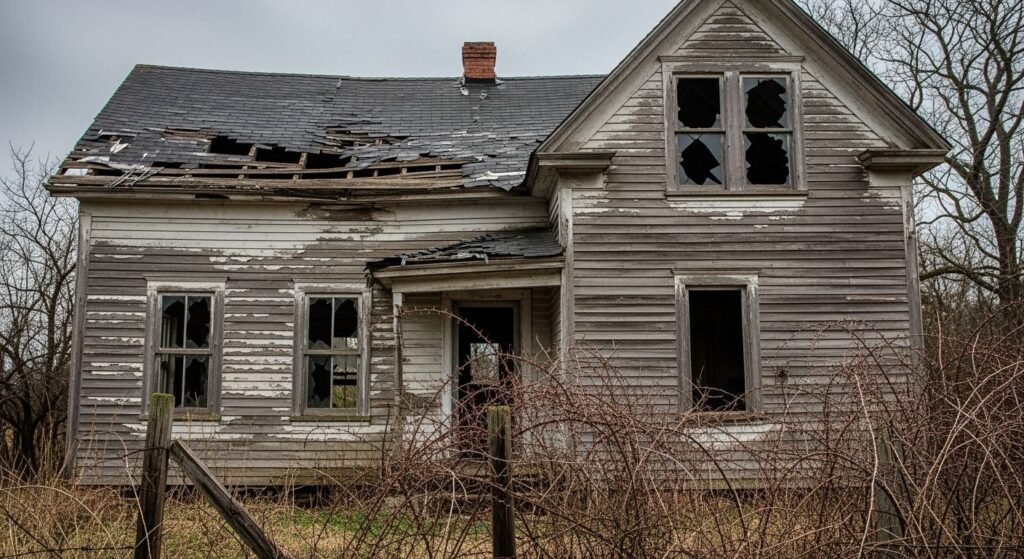 Broken down house background image
