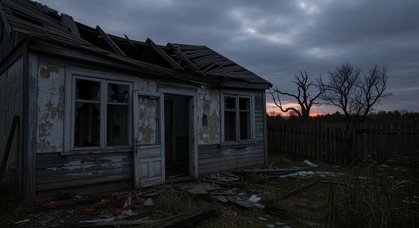 Broken down house background image 2