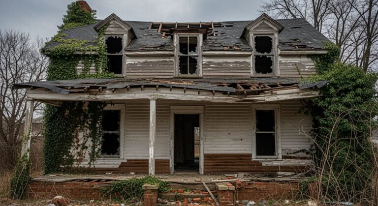 Broken down house background image 4