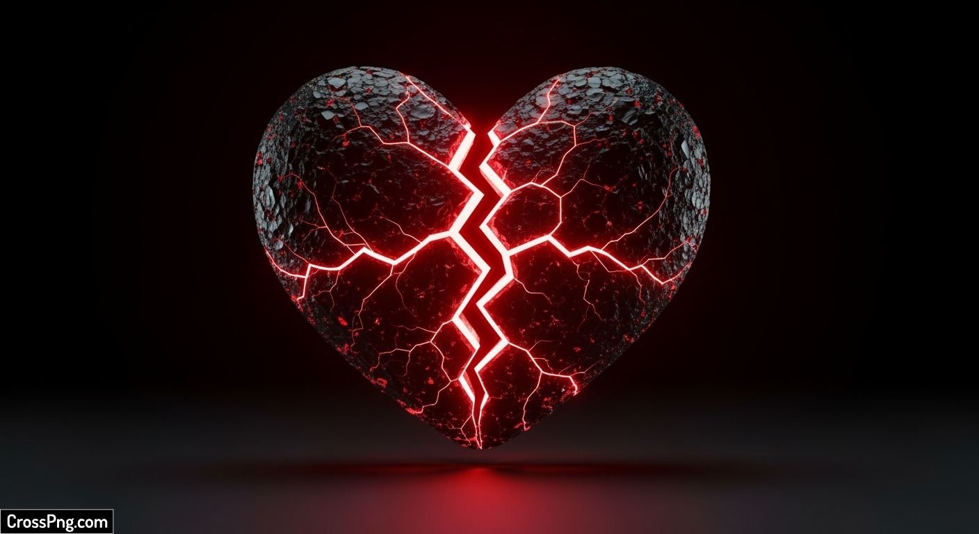 Broken heart black background image
